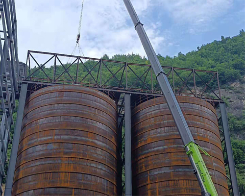 衡水骨料鋼板倉項目工地